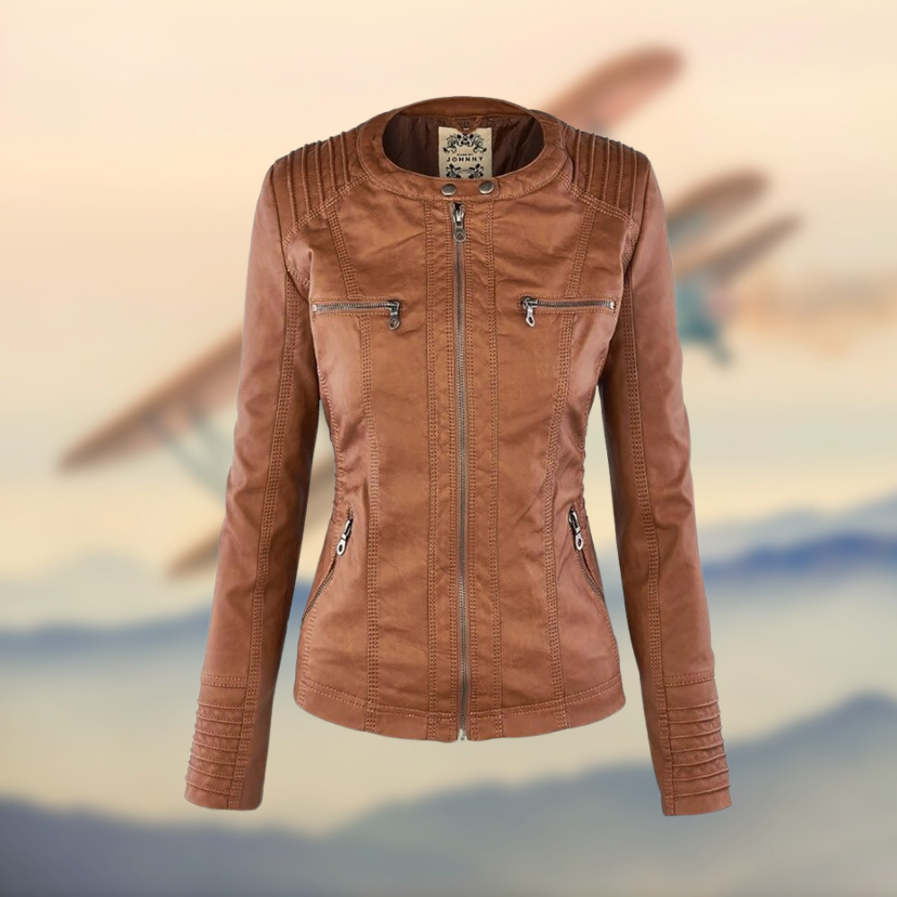 Modische Damen-Übergangsjacke mit Kapuze, ideal als Freizeitjacke für Frühling & Herbst. Vielseitige Damenmode.