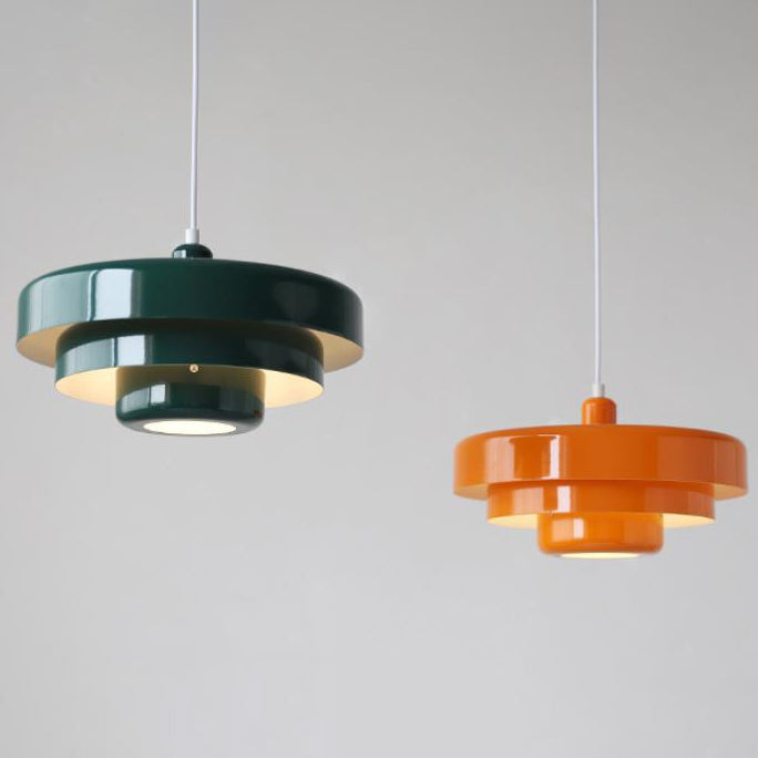 Vintage Pendelleuchte Mehrschichtiges Design Grün Orange