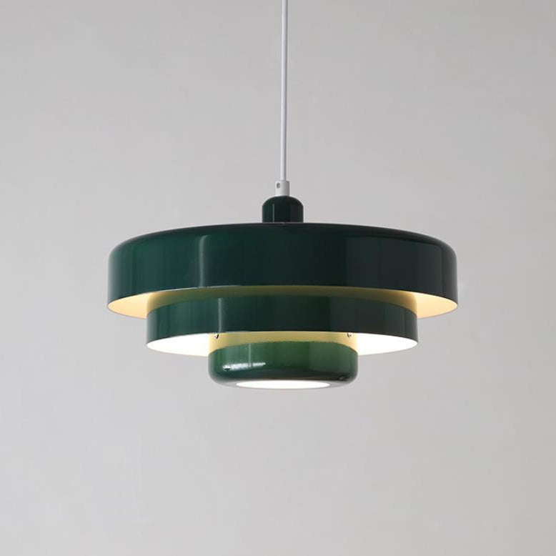 Vintage Pendelleuchte Mehrschichtiges Design Grün Orange