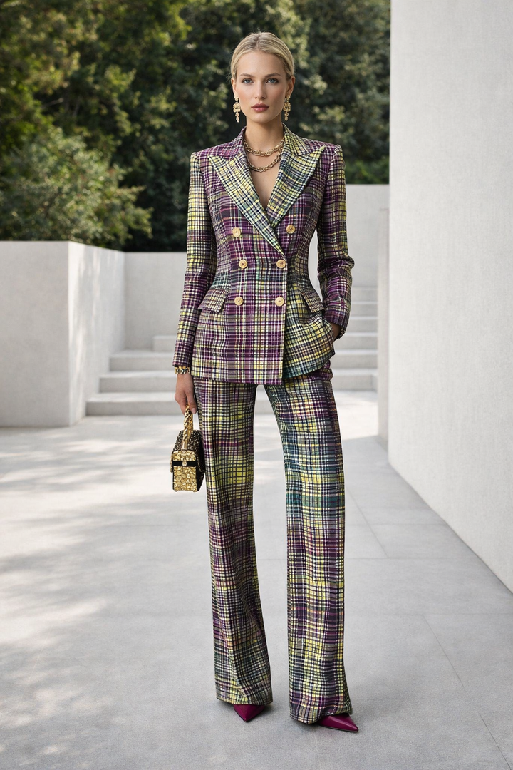 Kompletter Business Look mit elegantem Hosenanzug und feinen Details