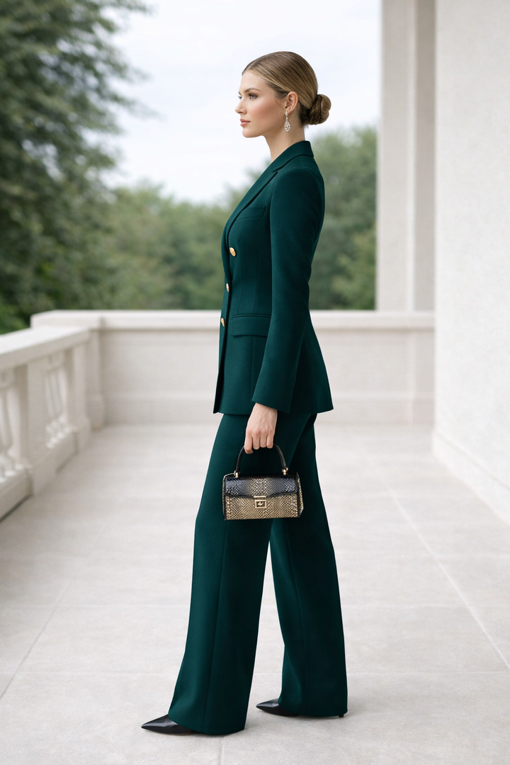 Elegantster Damen Hosenanzug in klassischer Passform für Damenmode und Büro