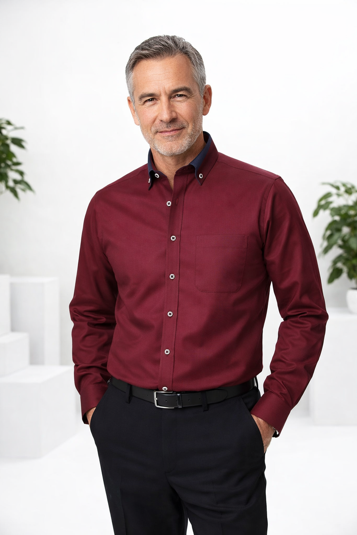 Bequemes Herren Businesshemd Langarm Slim Fit, atmungsaktiv und klassisch elegant.