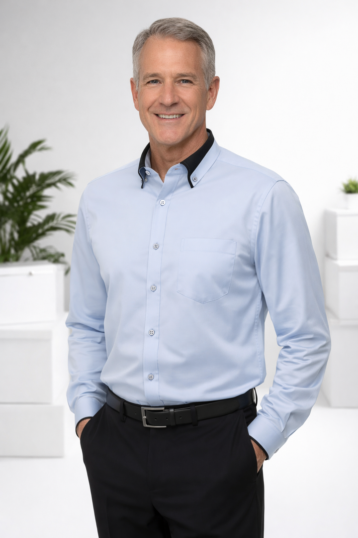 Hochwertiges Herren Langarmhemd Slim Fit, klassisch, atmungsaktiv und vielseitig einsetzbar.