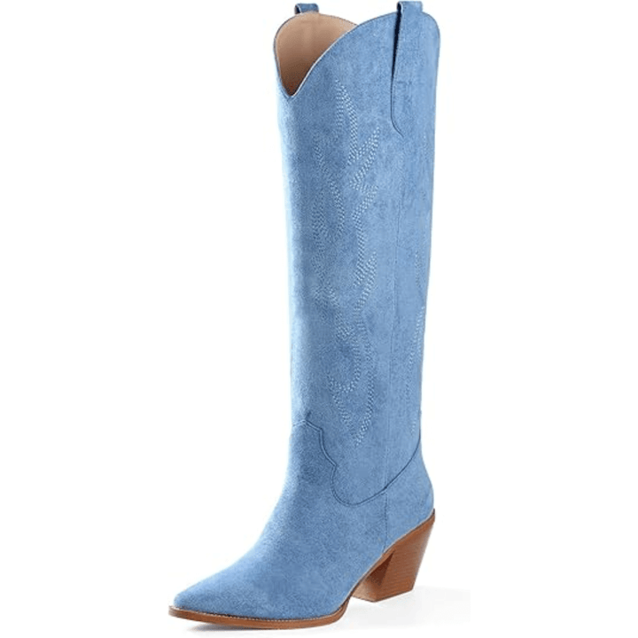 Knielange bestickte Stiefel