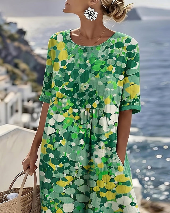 Schickes Midi-Kleid mit Blumen für Damen, idealer Begleiter im Urlaub