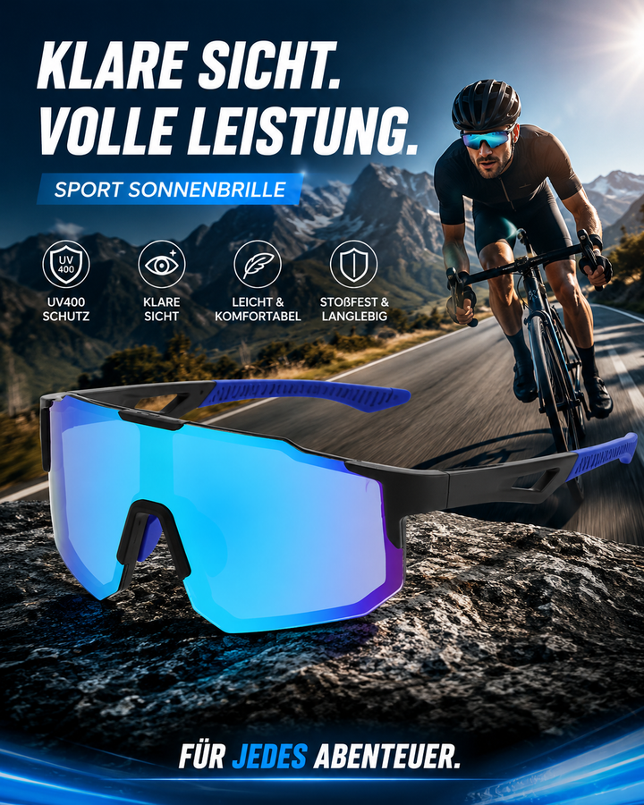 Verspiegelte Unisex Fahrrad-Sonnenbrille für Sport