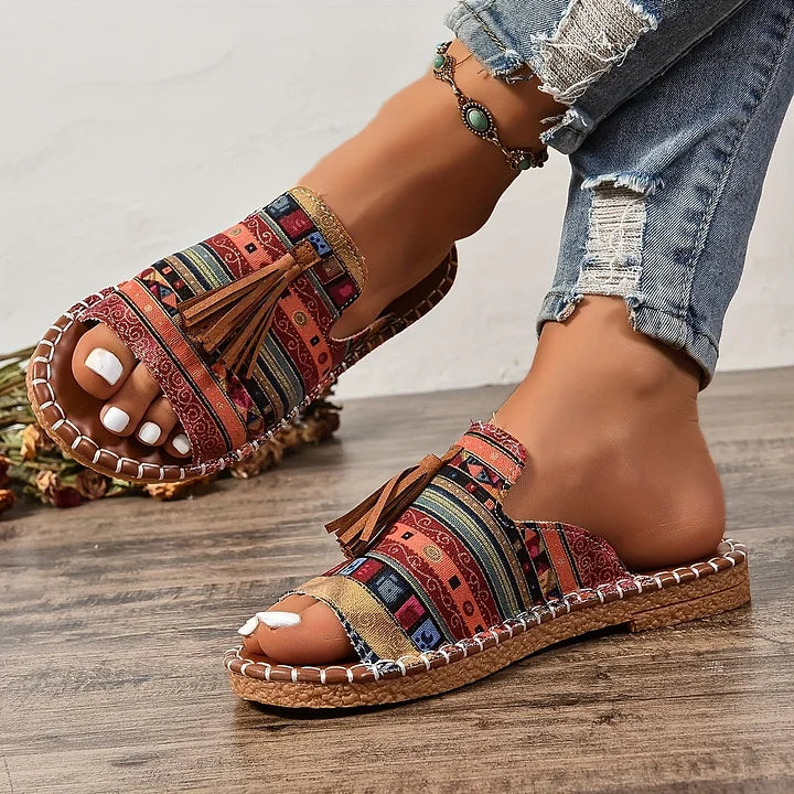Damen Sommerschuhe mit Fußgewölbeunterstützung, orthopädisch und bequem, stilvolle Slip-on Sandalen für den Alltag.