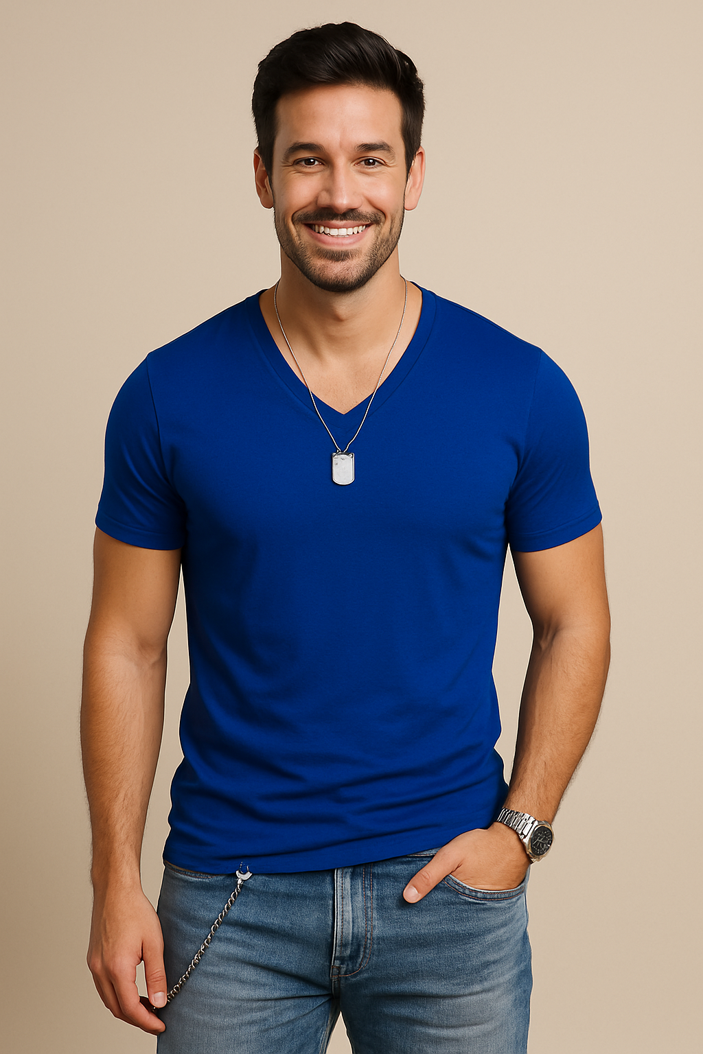 Detailsicht des atmungsaktiven Herren Sommershirts
