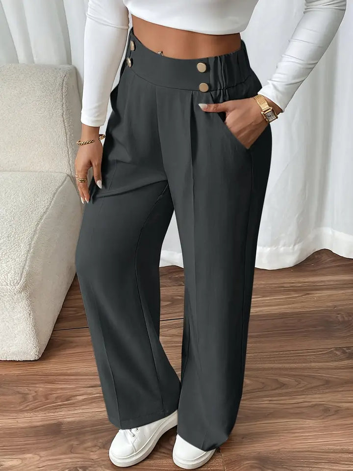 Elegante Damen Freizeithose mit weitem Bein in klassischer Ansicht