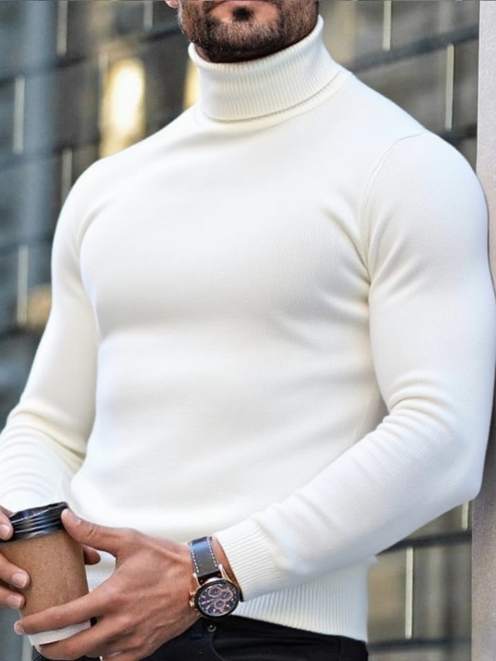 Eleganter Strickpullover mit Rollkragen für Herren in Langarm