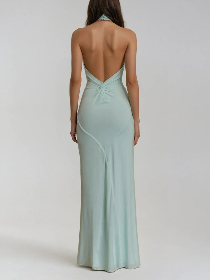 Sommerliches Neckholder Maxikleid für Damen, ideal für festliche Partys, Strand oder elegante Abende.