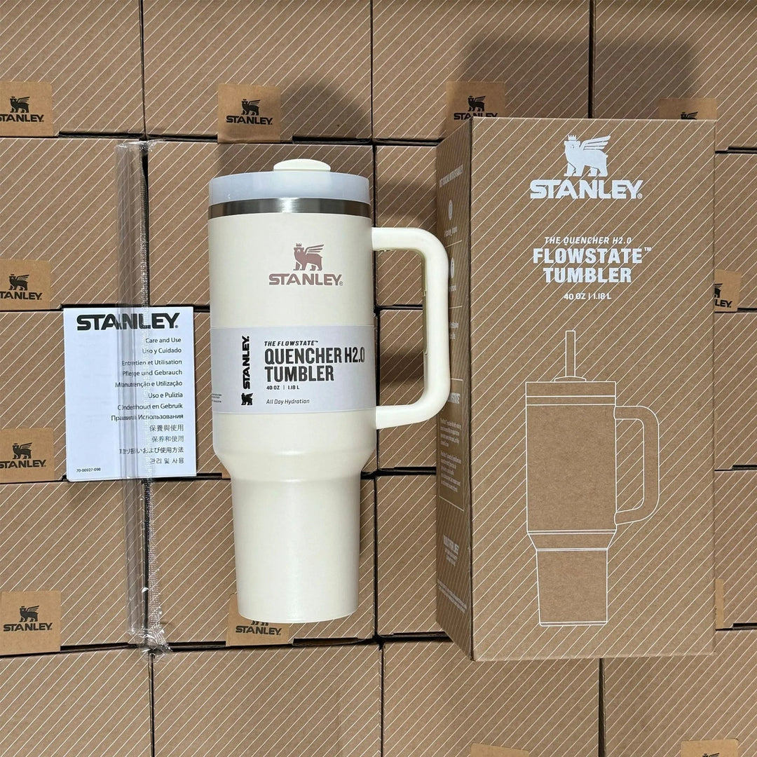 Isolierter Reisebecher 40oz - Edelstahl, Auslaufsicher, Griff & Strohhalm