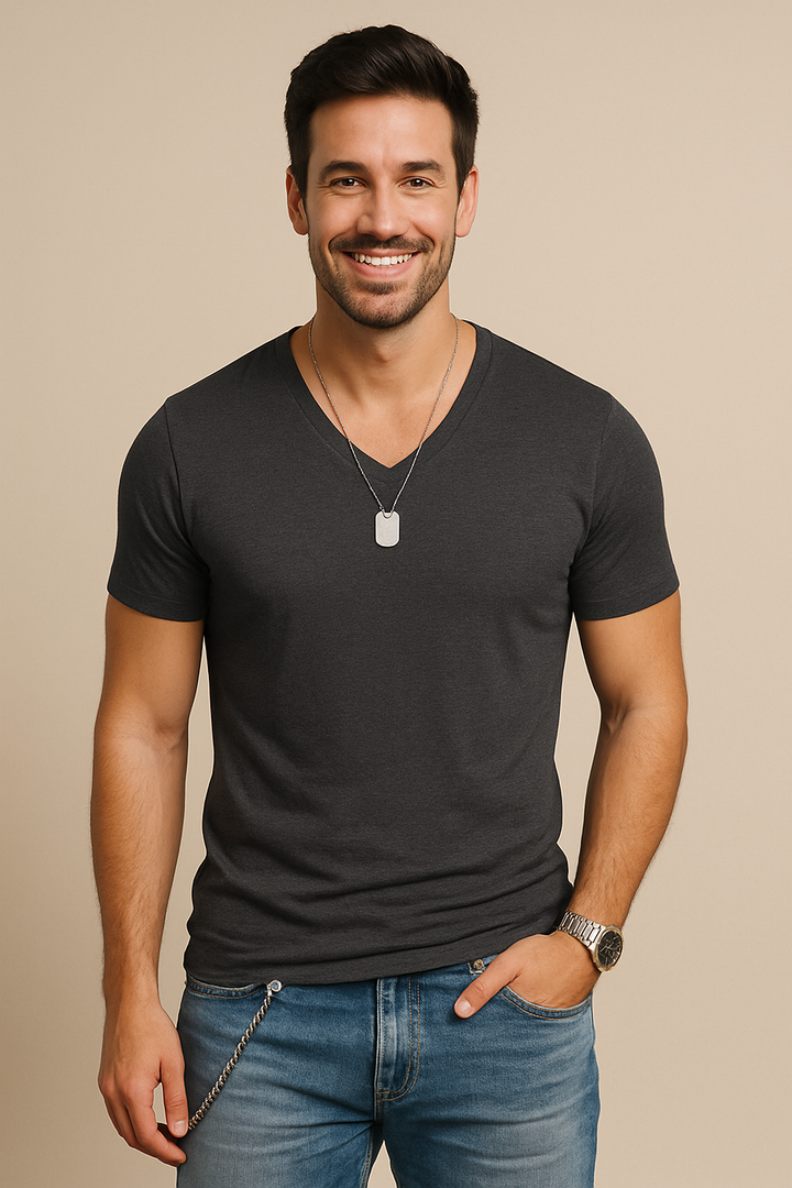 Stilvolles Herren T-Shirt in Dunkelgrau mit modernem Schnitt