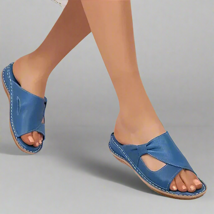 Stylische blaue Komfort Sandalen für Damen mit Fussgewölbeunterstützung