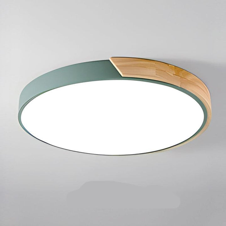 Nordische Holz-Macaroon LED-Deckenleuchte für Wohnräume