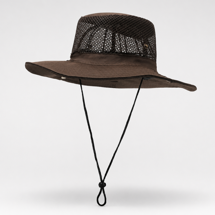 Unisex Aerovent Sonnenhut mit breiter Krempe und atmungsaktiver Netzkrone in Vorderansicht