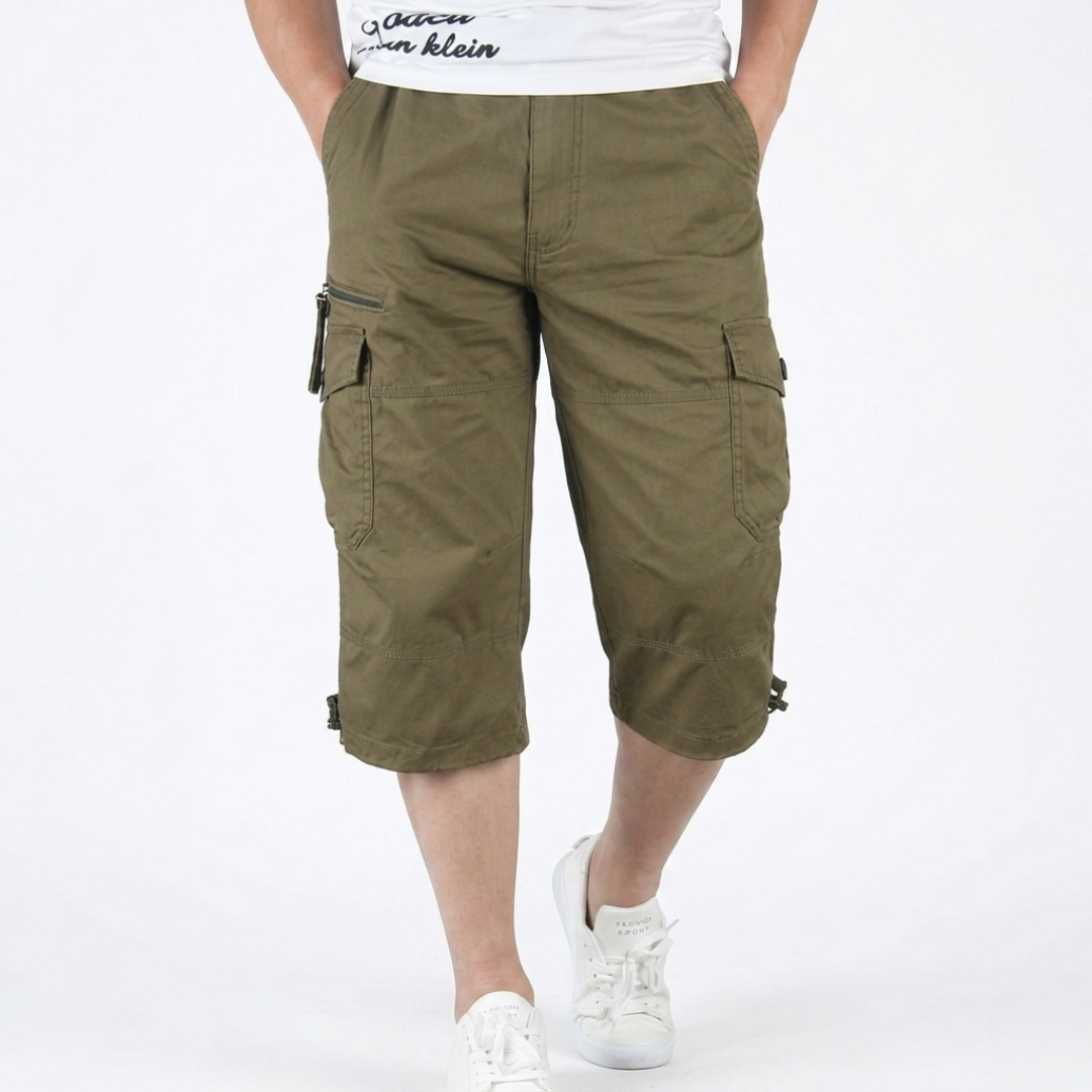 Herren Wander-Shorts (Capri-Länge), Cargo-Design, schnelltrocknend & robust für Outdoor-Abenteuer.