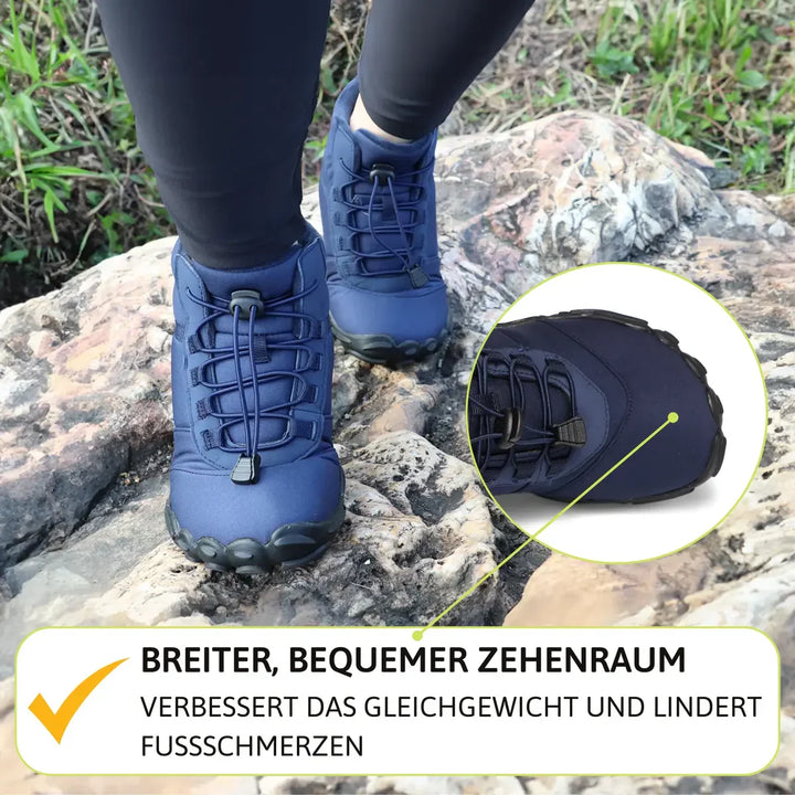 Minimalistische Winter Barfußschuhe für gesundes Gehen, mit breiter Zehenbox & Nullabsatz.