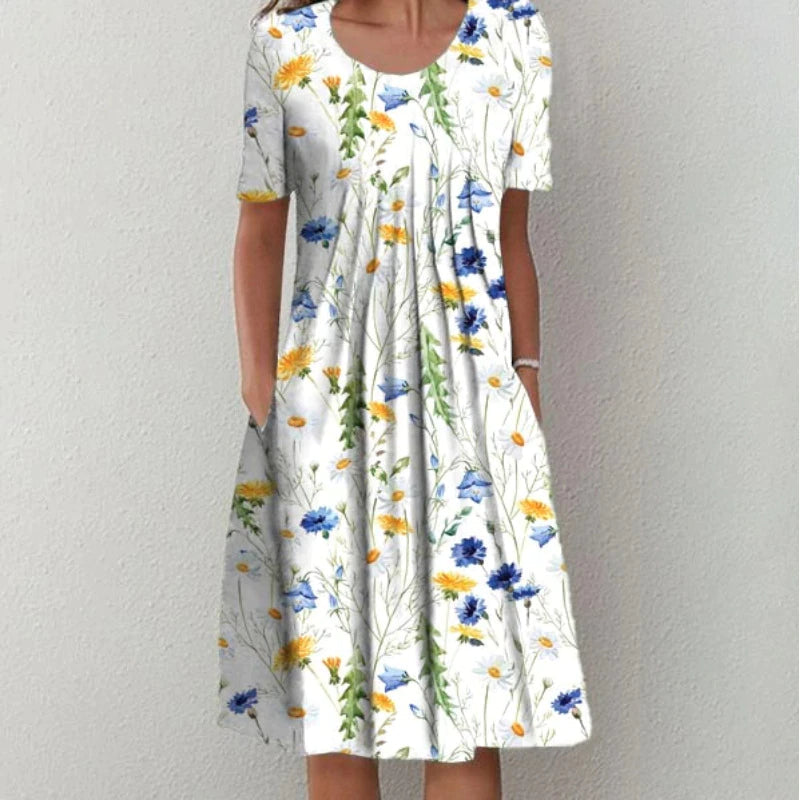 Damen Kleider Hemdkleid mit Blumenmuster