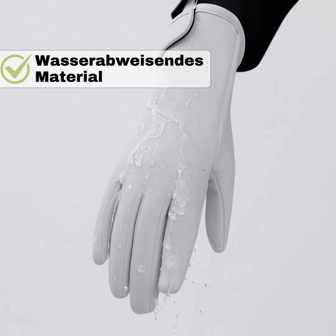 Dunkelgraue warme Damenhandschuhe mit Touchscreen-Funktion, winddicht für Fahrrad und Outdoor.