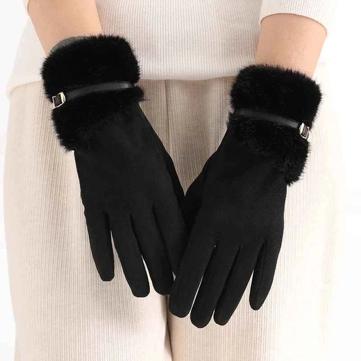 Damen-Handschuhe für Winter: Beige, warm & touchscreen-fähig, optimaler Kälteschutz für Outdoor.