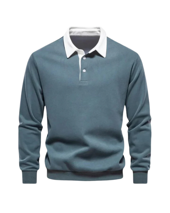 Mason Langarm-Poloshirt für Herren mit klassischer Knopfleiste, perfekt für Layering Styles.