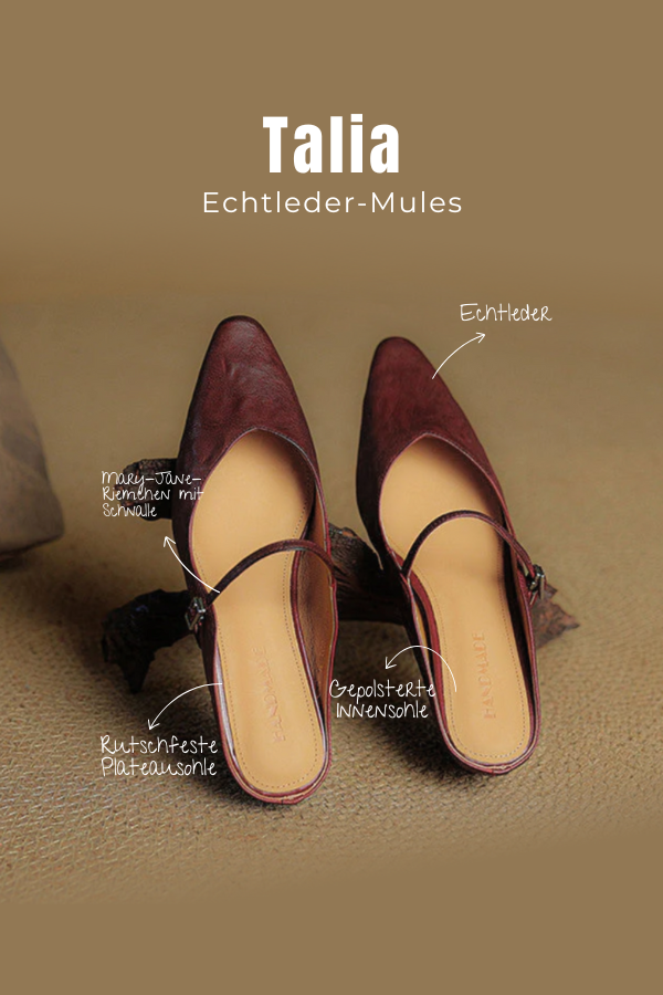 Bequeme Damen Mary Jane Pantoletten, spitz, mit rutschfester Sohle. Perfekt als Alltagsschuh & Sommerschuh.