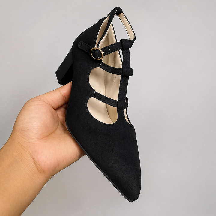Damen Slingback Pumps mit spitzer Zehe & Riemchen
