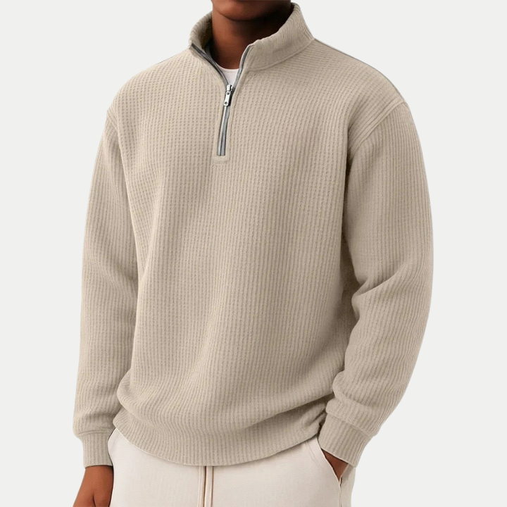 Angenehm zu tragender Herren Pullover mit praktischem Reißverschluss