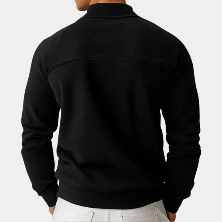 Herrenmode Kapuzenpullover in Schwarz mit Zipper