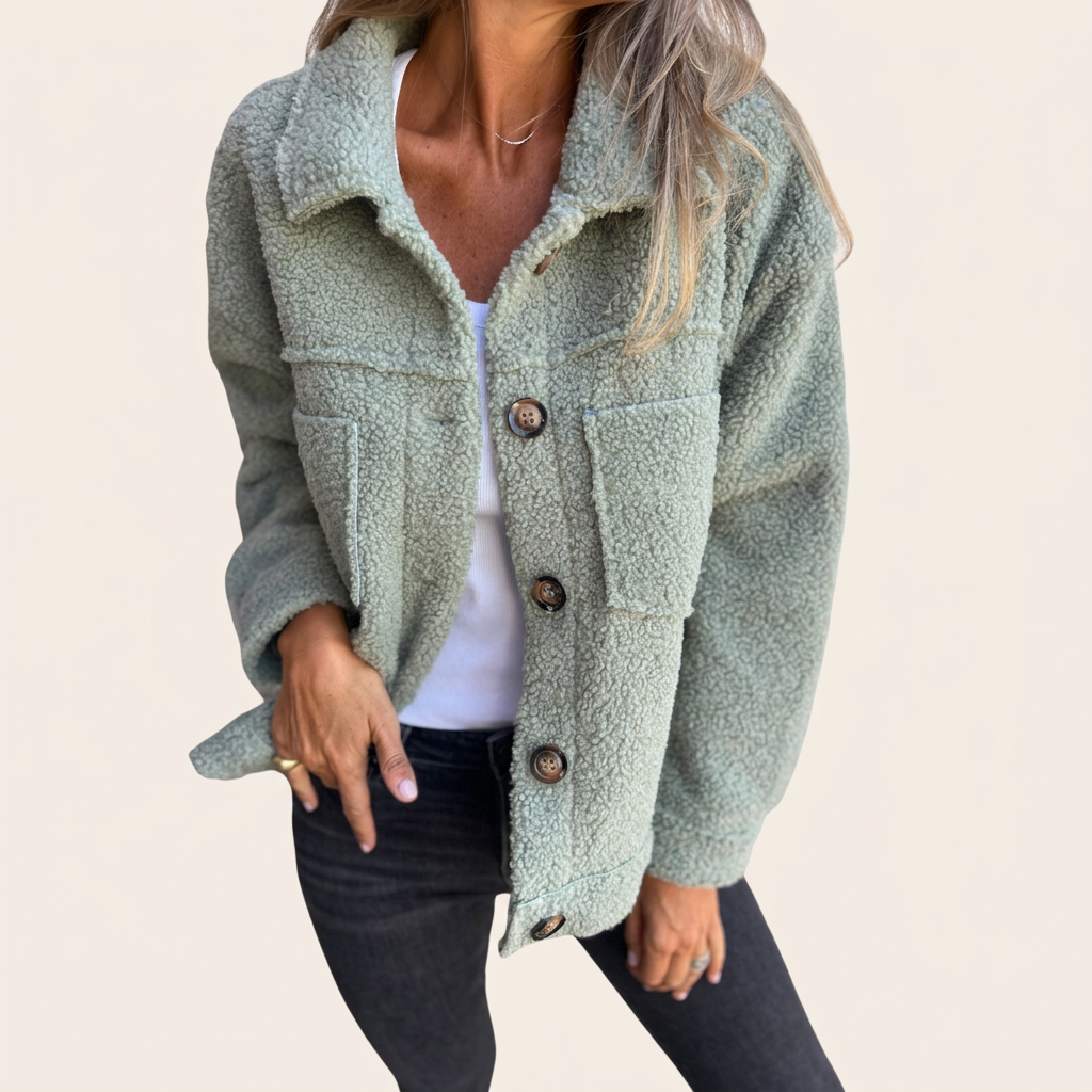 Damen Kuschelige Jacke mit Innenfutter – Weich & Warm für den Alltag