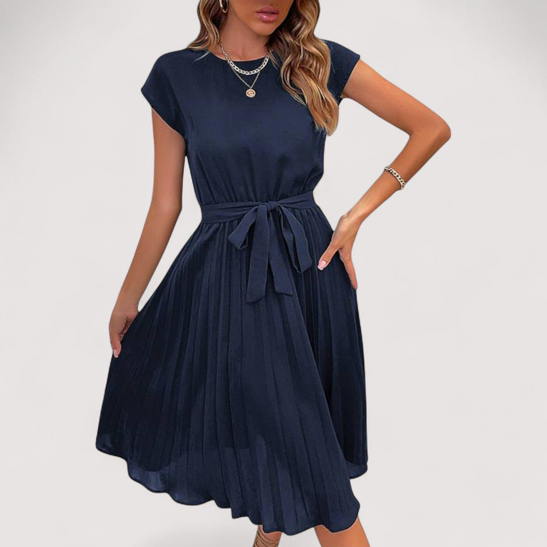 Modisches Freizeitkleid für Damen in Grün mit elegantem Taillengürtel