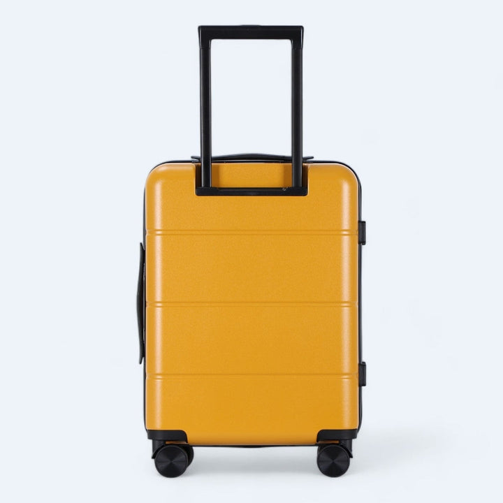 Grauer Hartschalen-Trolley, Teil des 3-teiligen robusten Kofferset für flexibles Reisen.