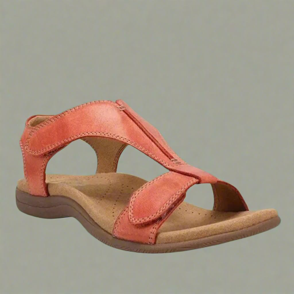 Leichte orthopädische Damensandalen mit Fußgewölbeunterstützung. Bequeme Sommerschuhe für maximalen Komfort.
