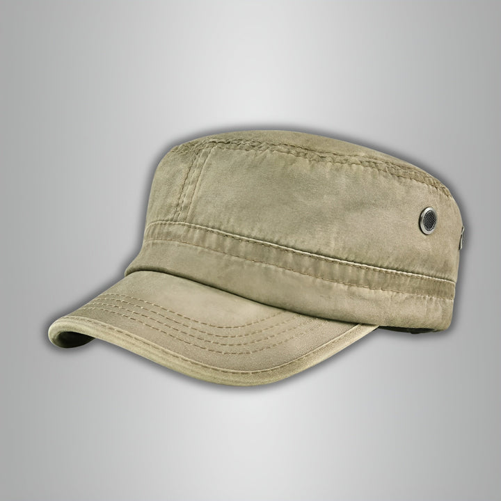 Grüne Vintage Herren Baseball Kappe, Retro-Look, bequeme Baumwollmischung, ideal für Freizeitaktivitäten.
