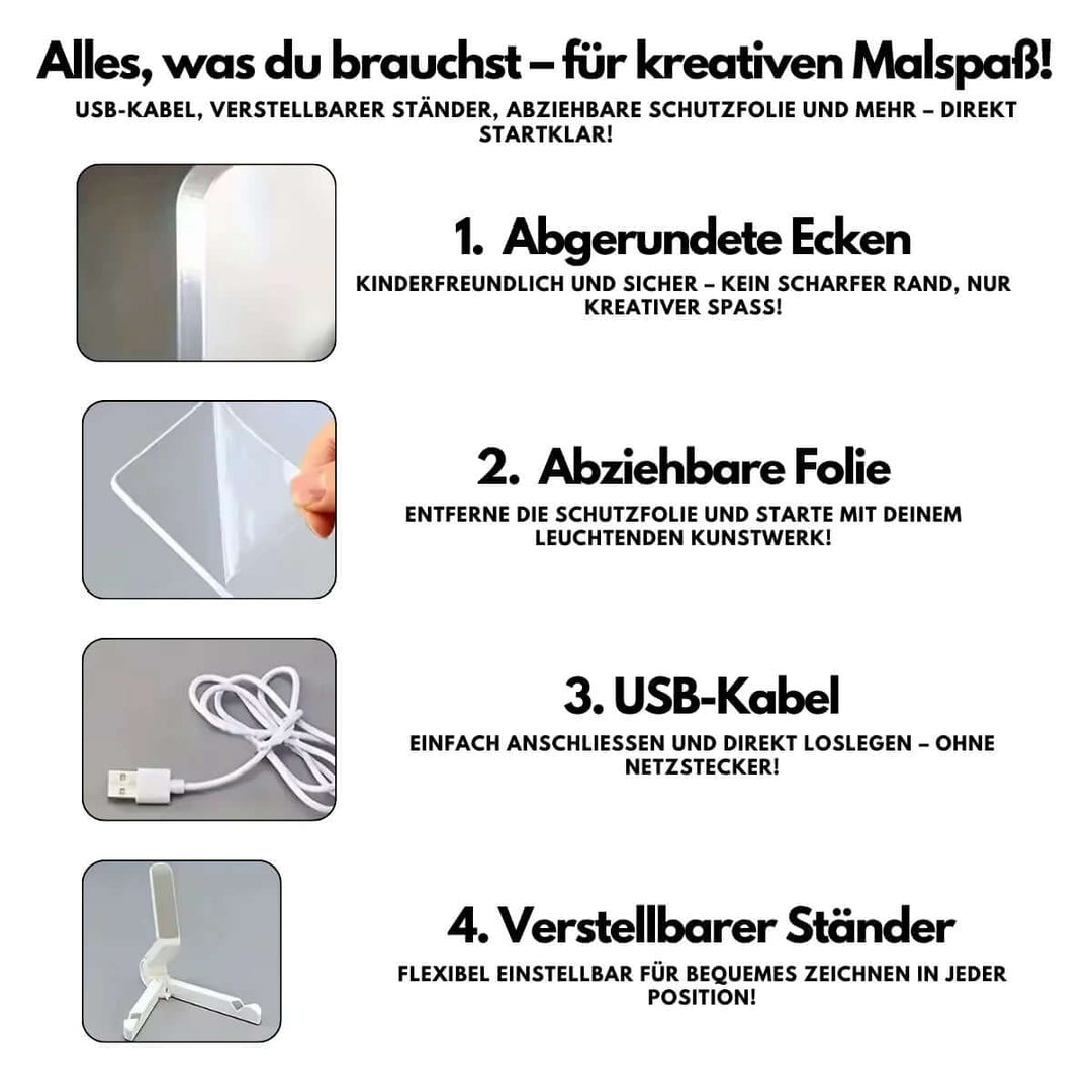 LED-Zeichentisch für kreative Lichtmalerei