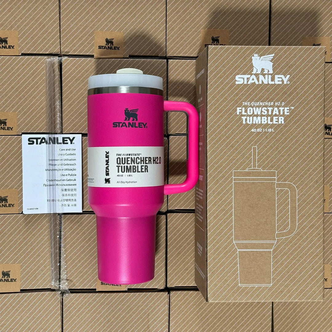 Isolierter Reisebecher 40oz - Edelstahl, Auslaufsicher, Griff & Strohhalm