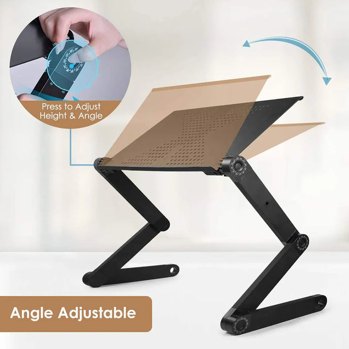 "360° verstellbarer Laptopständer, ergonomisch, robust, rundum drehbar, für Homeoffice, mit kühlendem Lüftersystem"