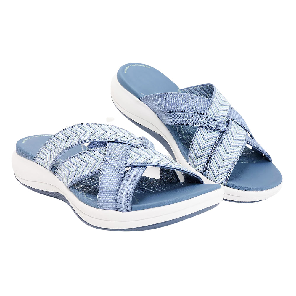 Moderne orthopädische Damensandalen in verschiedenen Farben für maximalen Komfort und Unterstützung der Fußgesundheit.