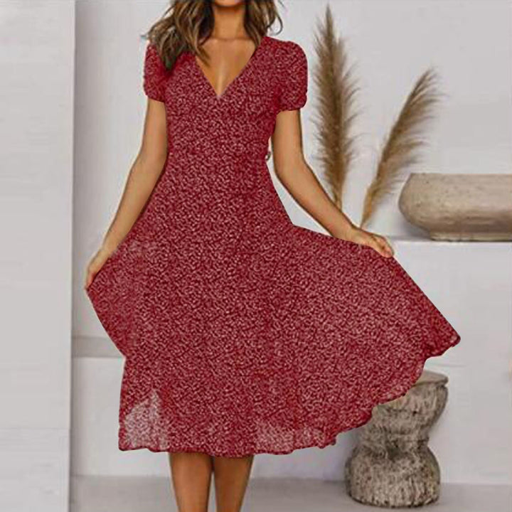Damen Sommerkleid mit V-Ausschnitt – Luftig & Elegant