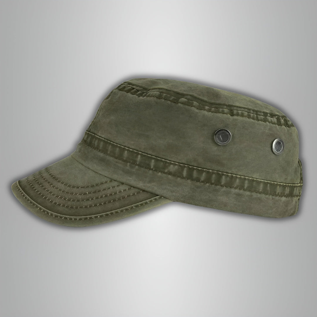 Zeitlose Herren Cap aus strapazierfähiger Baumwollmischung, Vintage Baseball Stil in Grau, verstellbar.