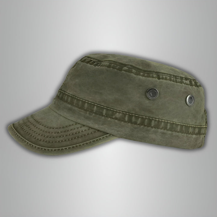 Zeitlose Herren Cap aus strapazierfähiger Baumwollmischung, Vintage Baseball Stil in Grau, verstellbar.