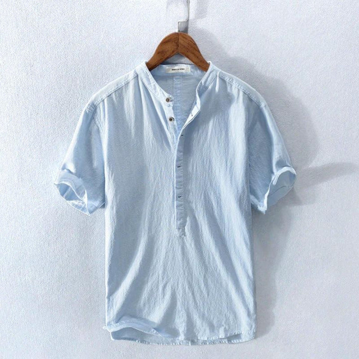 Herren Hemd mit Henley-Kragen