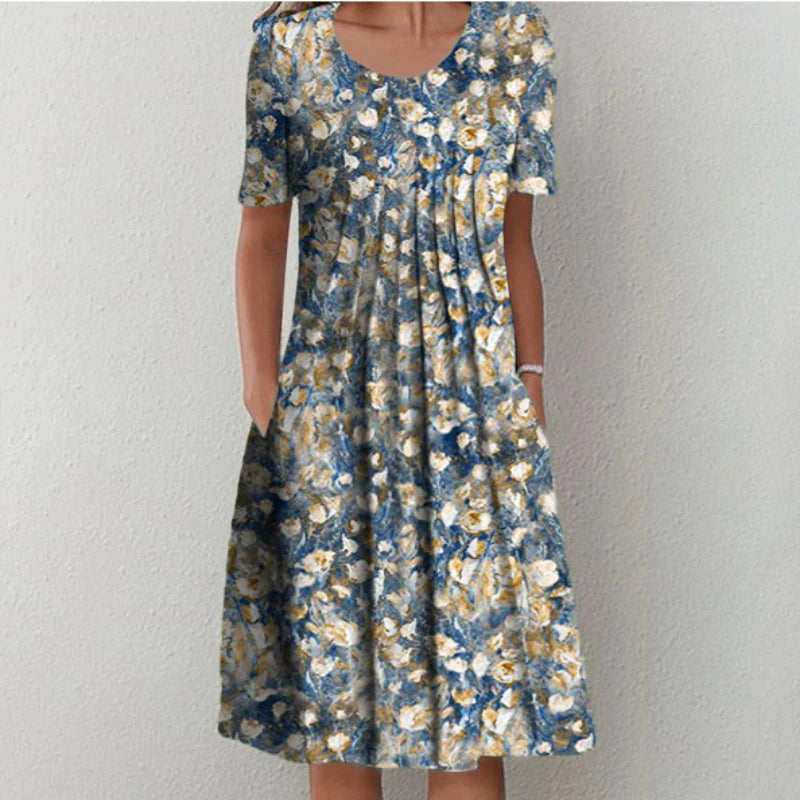 Damen Kleider Hemdkleid mit Blumenmuster