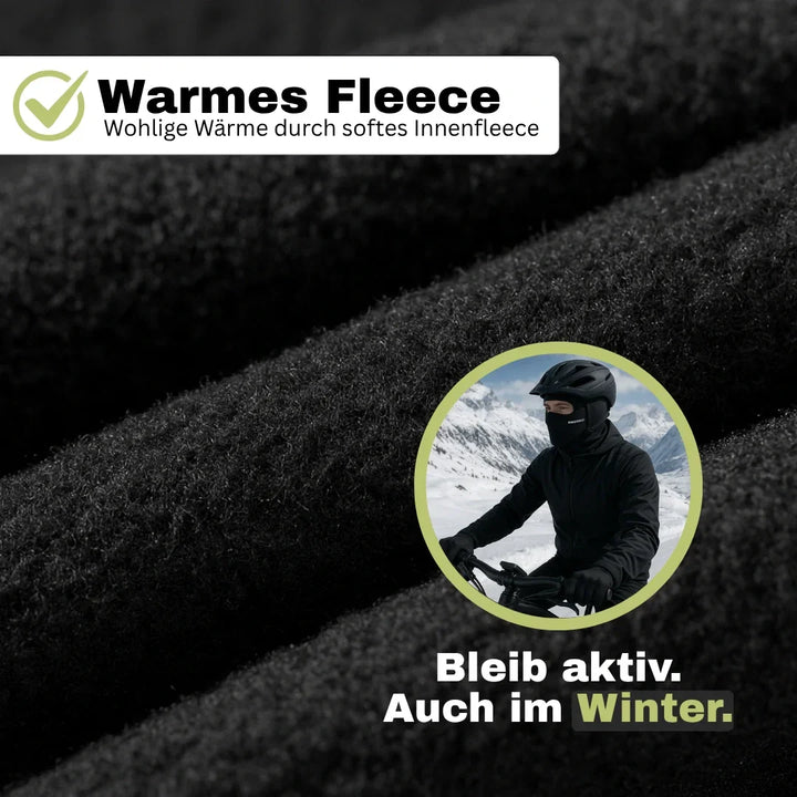 Winddichte Fahrrad Sturmhaube aus thermischem Fleece, ideal für Radfahren & Wintersport; bietet Wärme & Schutz.