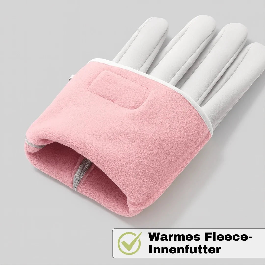 Graue Outdoor-Winterhandschuhe für Damen, atmungsaktiv & sehr warm, perfekt für kalte Tage.