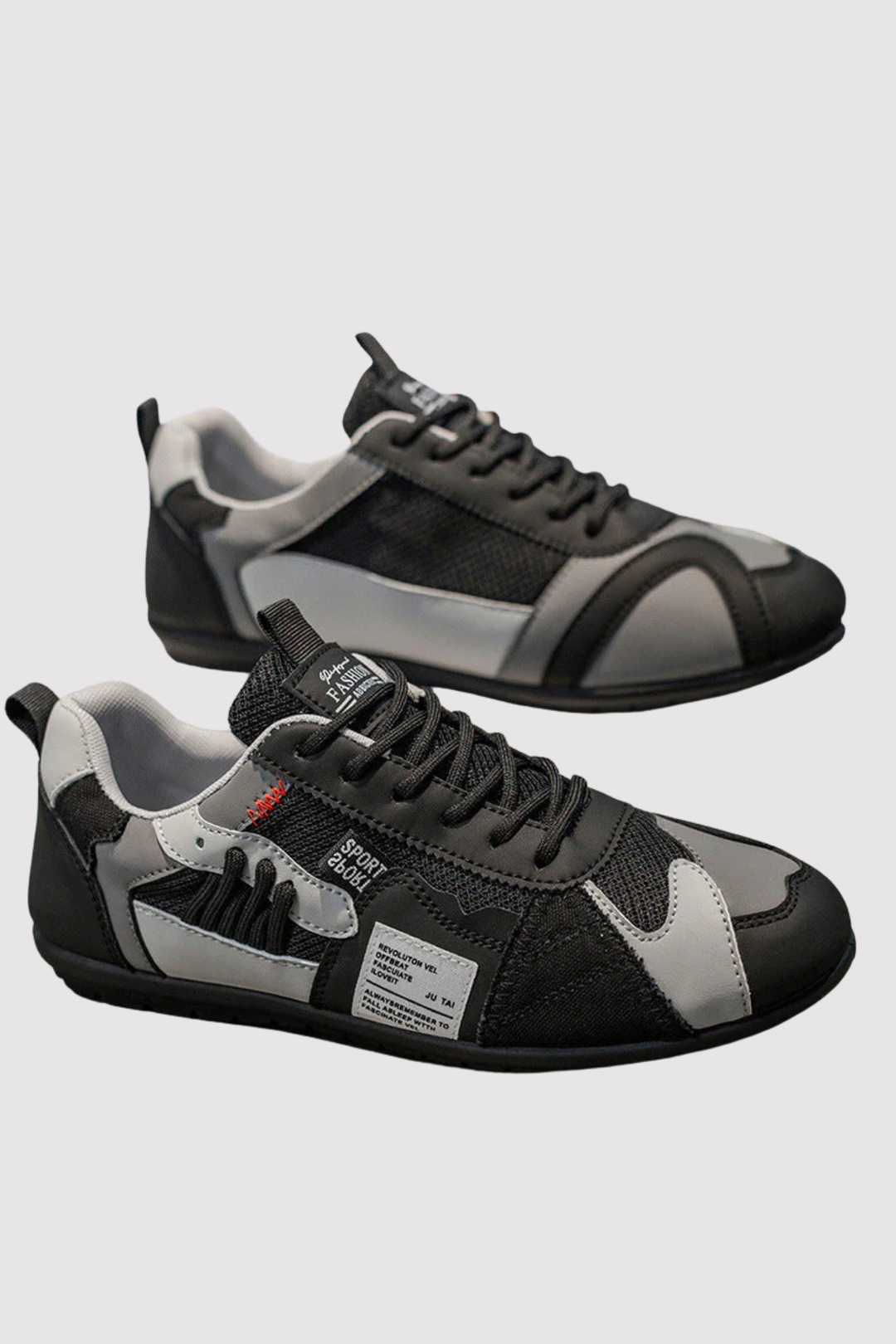 Schwarze bequeme Freizeitschuhe mit atmungsaktiven Einsätzen