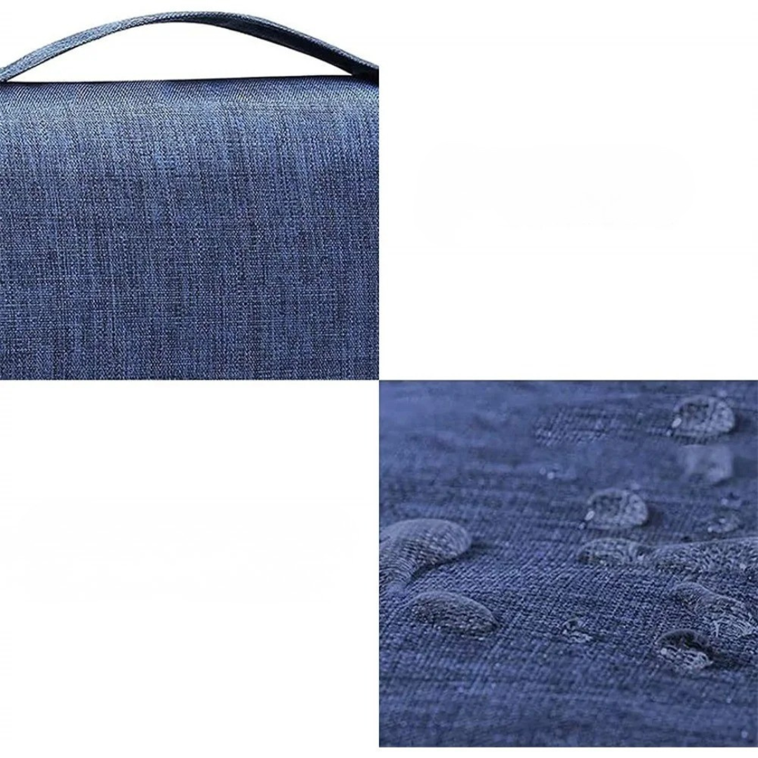Detailaufnahme: Robuste Reißverschlüsse & stabiler Haken der wasserdichten Hänge-Kulturtasche.