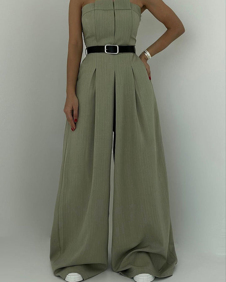 Damen Jumpsuit Set in Marineblau Detailansicht