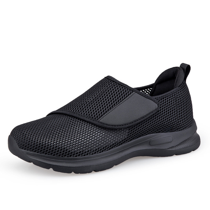 Weite Herren Gehschuhe mit herausnehmbaren Einlagen in klassischem Grau